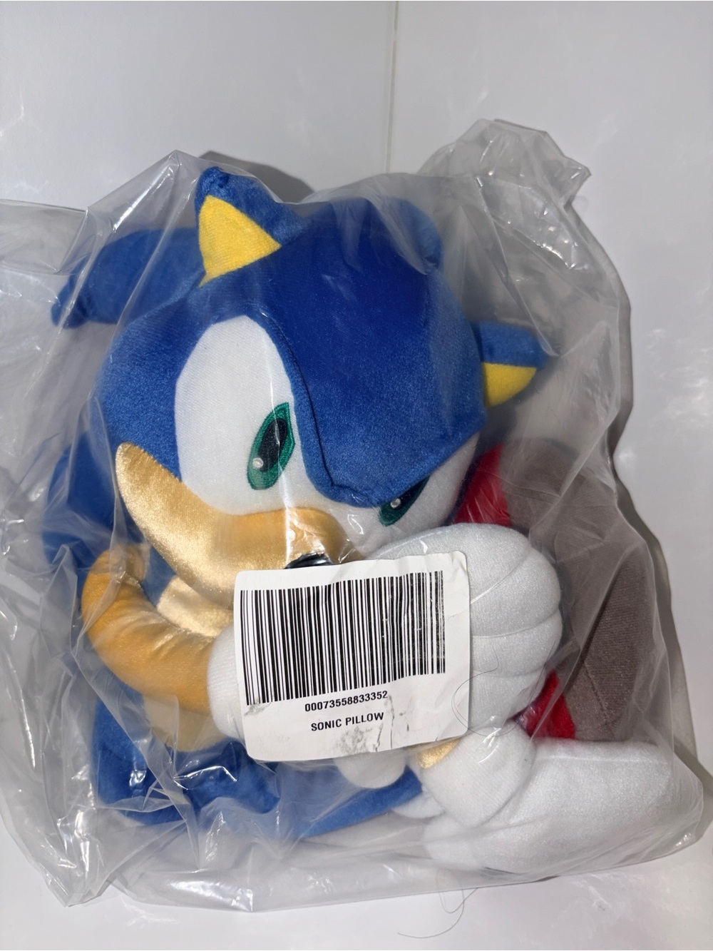 Blue Sonic-Inspired Plush Character Toy - Classic Video Game Style